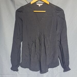 Nanette Lepore Womens XS‎ Long Sleeve V Neck Flowy Sheer Blouse